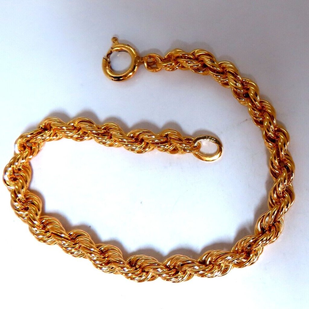 Rope Chain Twist Bracelet 5.3mm 7 Inch 14kt
